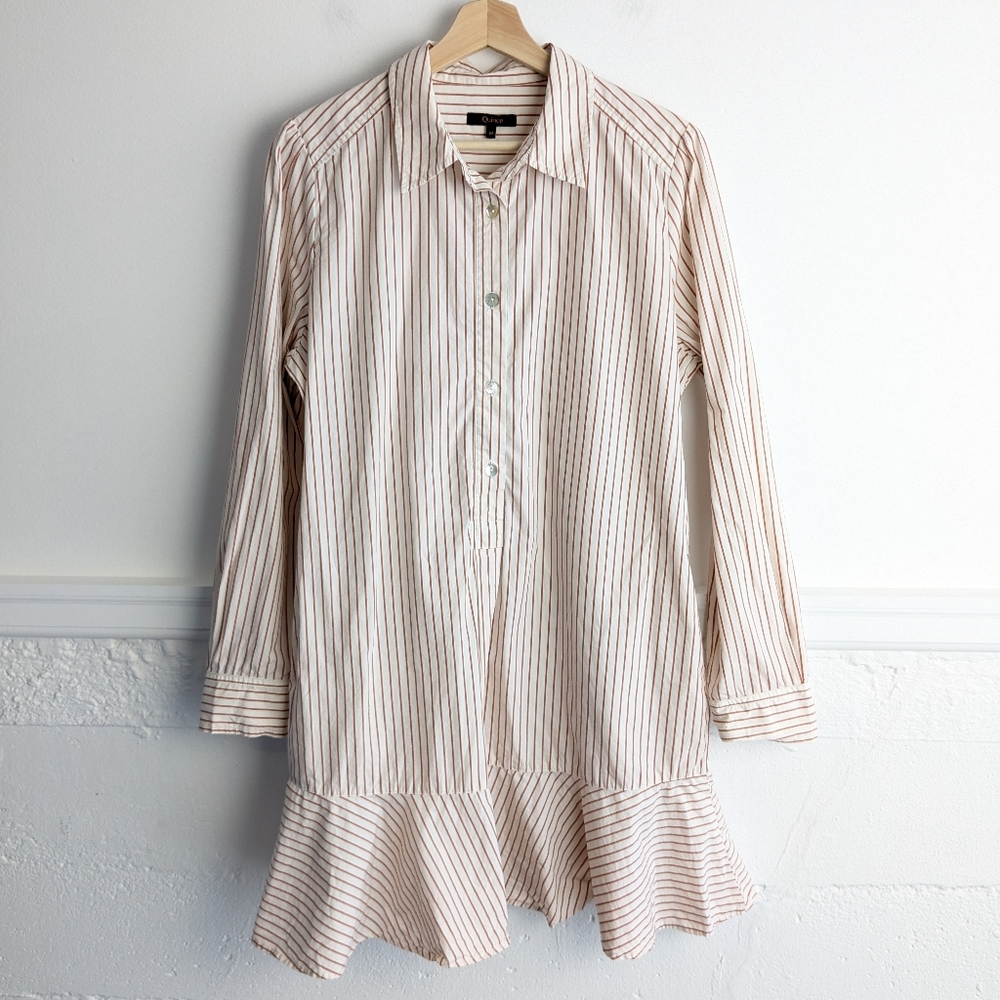 Quince • Organic Cotton Poplin Drop Waist Shirt Dress - Picture 2 of 9